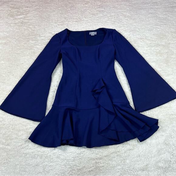 Finders Keepers blue drop waist ruffle dress, size small - Picture 3 of 9